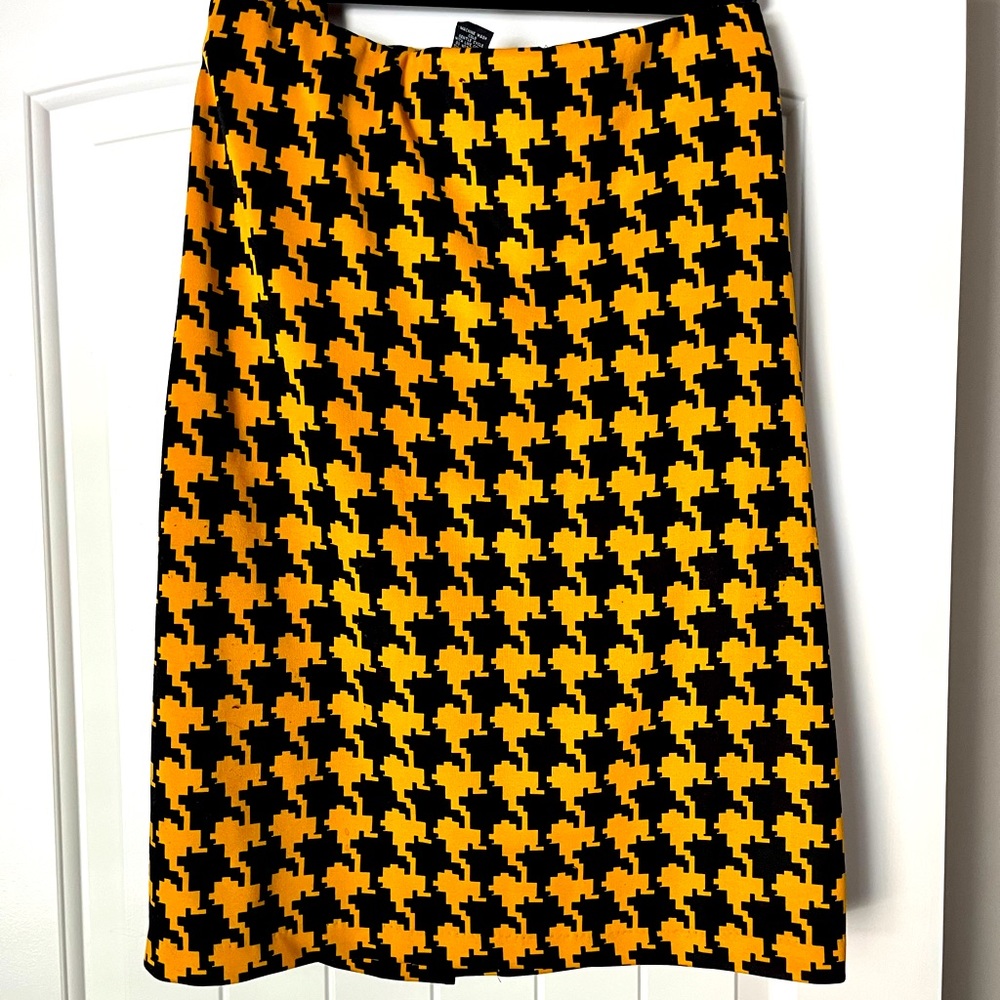 Ashley Stewart | Blk/Gold Pull On Skirt